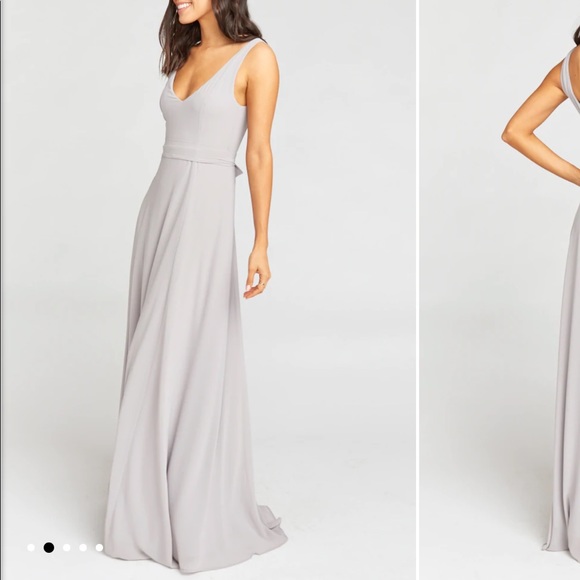 Show Me Your Mumu Jenn Maxi Dress Dove Grey Chiffon - NEW WITH TAGS - NEVER WORN - Picture 3 of 3